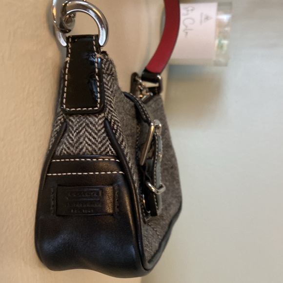 Coach Wool & Leather Houndstooth Mini Shoulder Bag - Picture 12 of 16
